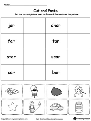 Learn word definition and spelling with this AR Word Family Match Picture with Word worksheet.