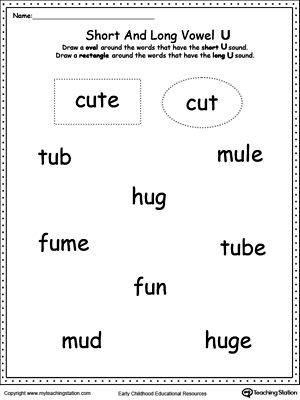Vowels: Short or Long U Sound Words