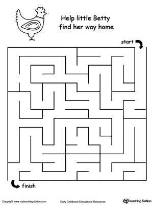Boost fine motor skills and develop their concept of direction with this printable chicken maze.