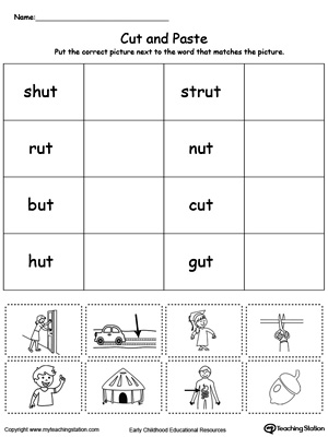 Learn word definition and spelling with this UT Word Family Match Picture with Word worksheet.