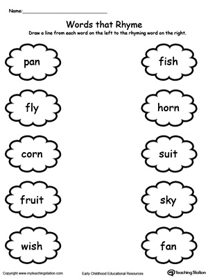 Teach phonics and by using words that rhyme with ending sound AN, Y, ORN, UIT, ISH