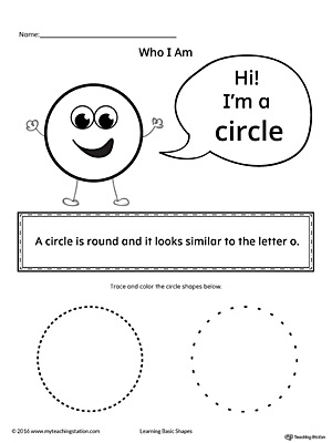 Learn the geometric shape - circle, with a fun and simple activity. This printable is perfect for introducing the concept of shapes to children in preschool.