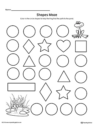 Practice identifying Circle geometric shapes with this fun and simple printable maze.