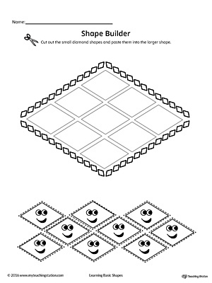 Use the Diamond Geometric Shape Builder Worksheet to help your child practice recognizing basic geometric shapes.
