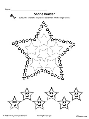 Use the Star Geometric Shape Builder Worksheet to help your child practice recognizing basic geometric shapes.