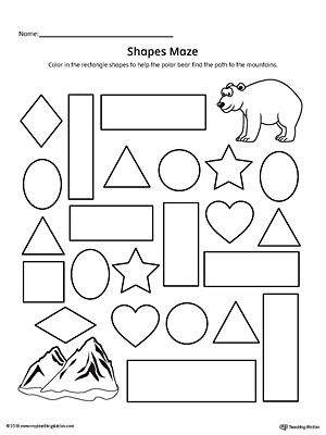 Practice identifying Rectangle geometric shapes with this fun and simple printable maze.