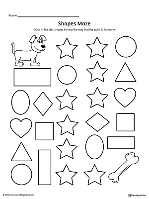 Practice identifying Star geometric shapes with this fun and simple printable maze.