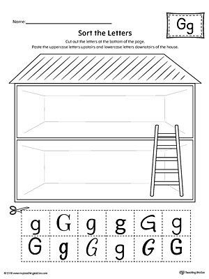 Sort the Uppercase and Lowercase Letter G with this printable worksheet. Download a copy today!