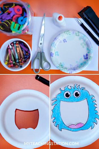 Alphabet Letter Sound Kids Craft activity. Creating a kids magnifying glass for finding the alphabet letters.