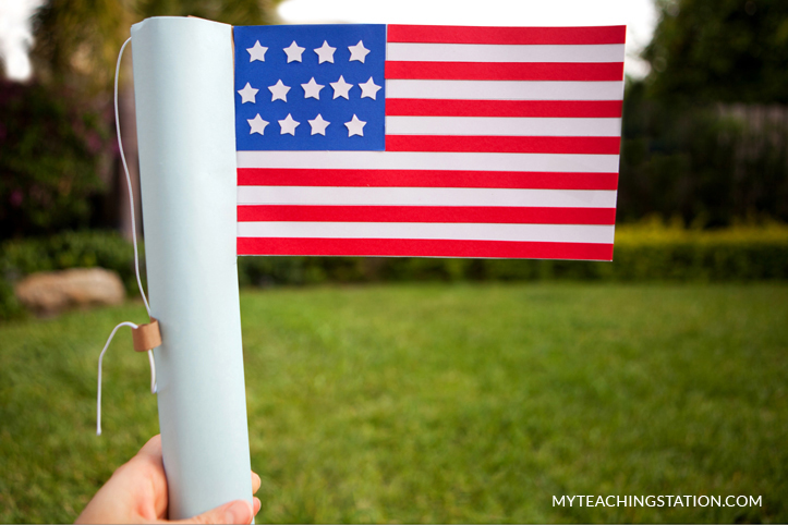 U.S flag - patriotic kids art craft for Memrial Day.