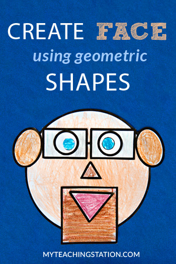 Create face using circle, triangle, square, oval and rectangle shapes