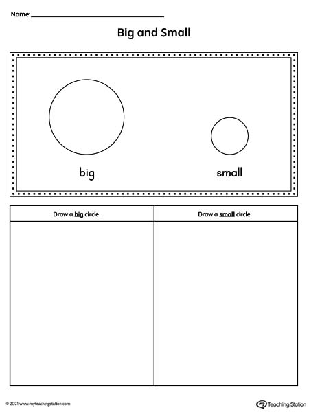 Big and Small Worksheet: Drawing the Correct Size