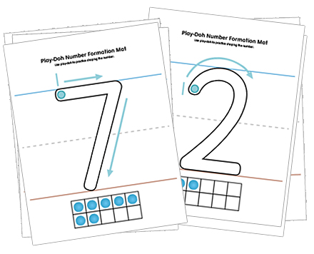 Number Formation Play-Doh Mat 0-10 Activity Set