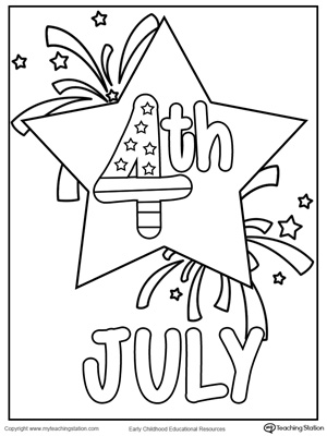 4th July Star Coloring Page Myteachingstation Fourth Pages Toddlers