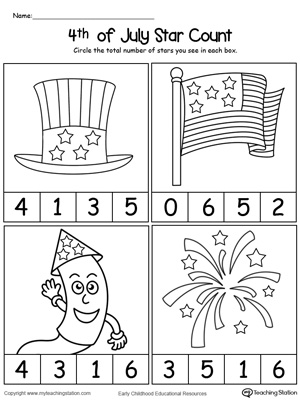 FREE* 4th of July Star Count | MyTeachingStation.com