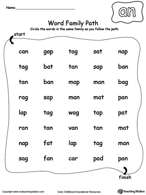 AN Word Family Path