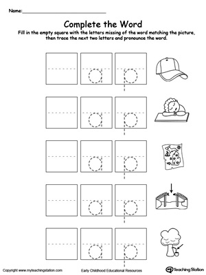 Complete the beginning sound of words in this AP Word Family printable worksheet.
