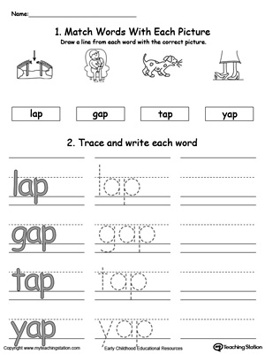 AP Word Family Connect, Trace and Write