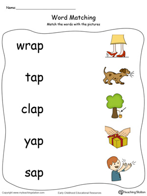 AP Word Family Picture and Word Match in Color | MyTeachingStation.com