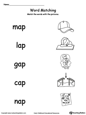 AP Word Family Picture and Word Match