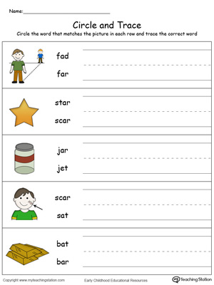 Build vocabulary, learn phonics and practice writing with this AR Word Family worksheet.