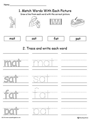 Kindergarten Word Families Printable Worksheets | MyTeachingStation.com