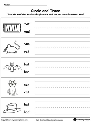 Build vocabulary, word-sound recognition and practice writing with this AT Word Family worksheet.