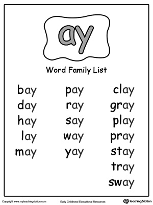 AY Word Family List