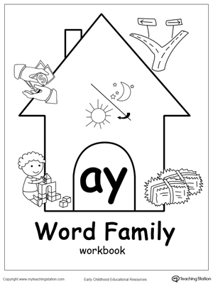 AY Word Family Workbook for Kindergarten