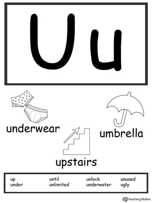 free letter u printable alphabet flash cards for preschoolers myteachingstation com