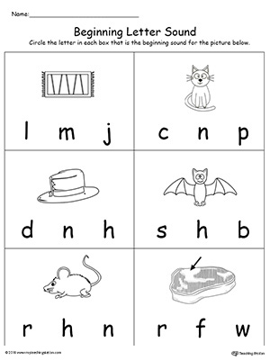 Practice Beginning Letter Sound Worksheet | MyTeachingStation.com