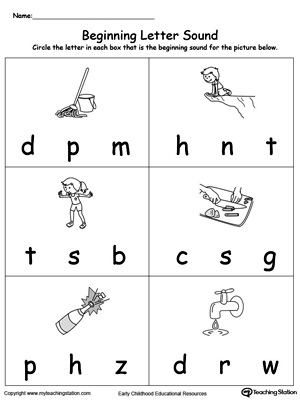 Beginning Letter Sound: OP Words