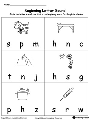 Practice recognizing the sounds and letters at the beginning of words with this OT Word Family worksheet.
