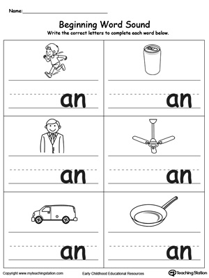 Beginning Word Sound: AN Words