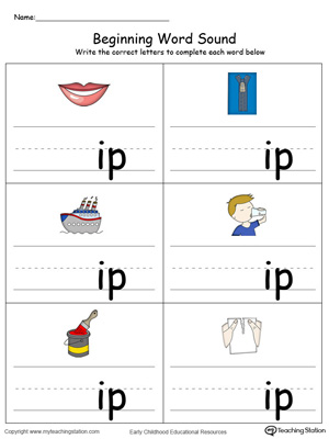 Beginning Word Sound: IP Words in Color