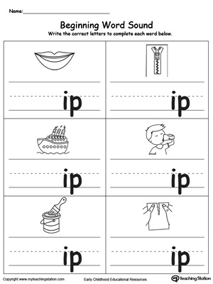 Beginning Word Sound: IP Words