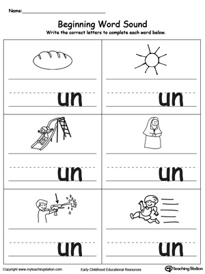 Beginning Word Sound: UN Words