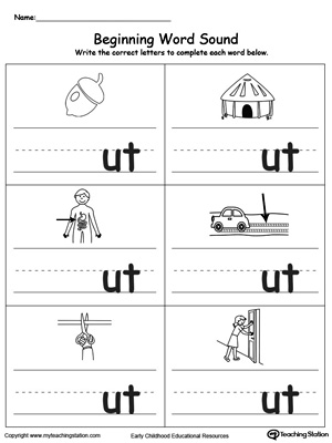 Beginning Word Sound: UT Words