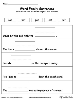 kindergarten reading printable worksheets myteachingstation com