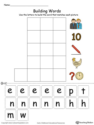 EN Word Family Building Words in Color