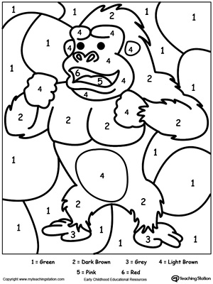 Early Childhood Color by Number Worksheets | MyTeachingStation.com