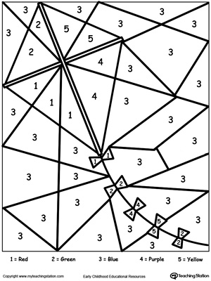 Color by Number Kite | MyTeachingStation.com
