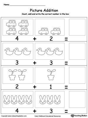 Color and Add Numbers With Pictures