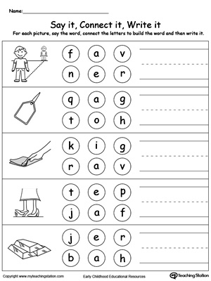 Connect Letters to Make a Word: AG, AP, AR Words