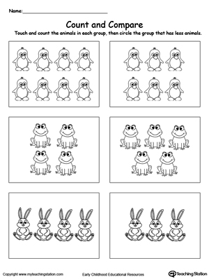 Count and Compare Animals | MyTeachingStation.com