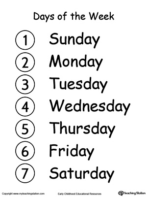 learn the days of the week