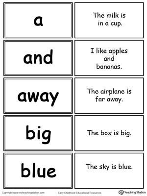primer sight words flash cards