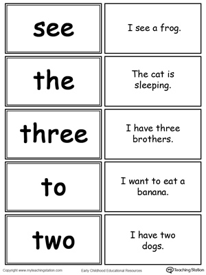 dolch sight word flashcards