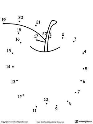 Free Learning To Count By Connecting The Dots 1 Through 22 Drawing An Apple Myteachingstation Com