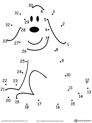 Learning to Count by Connecting the Dots 1 Through 33: Drawing a Dog